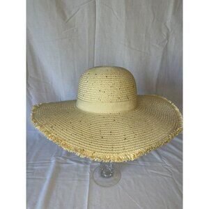 Renato Balestra Women's Floppy Straw Beach Hat With Gold Flecks